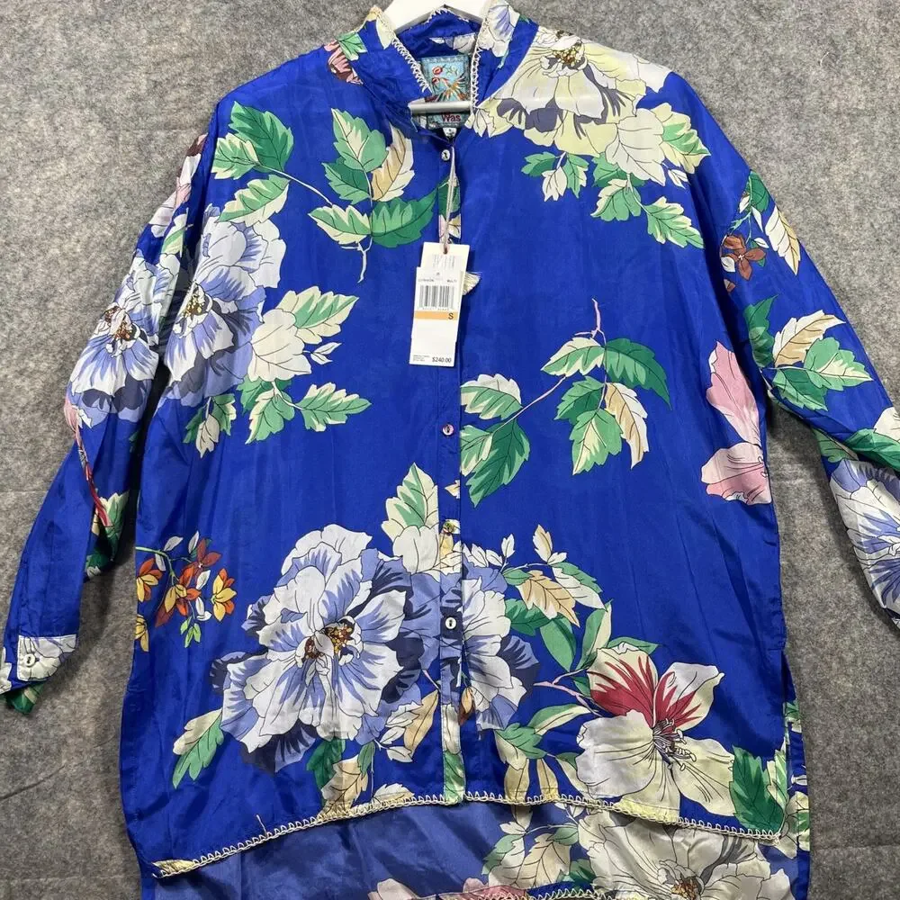 Johnny Was NWT‎ Blouse 100% Silk Floral, Small, Retail $240 - Picture 8 of 12